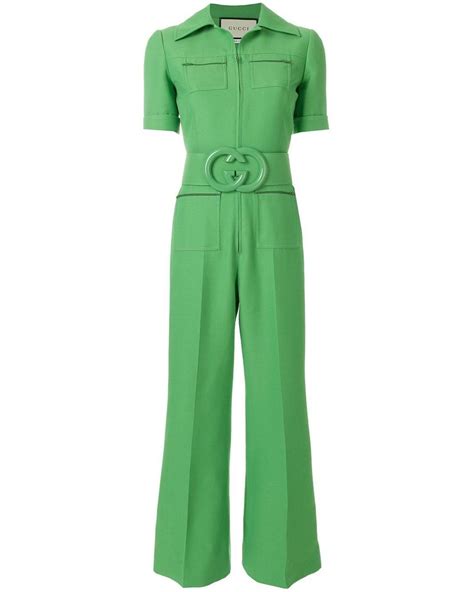 gucci wool silk belted jumpsuit|gucci jumpsuits for women.